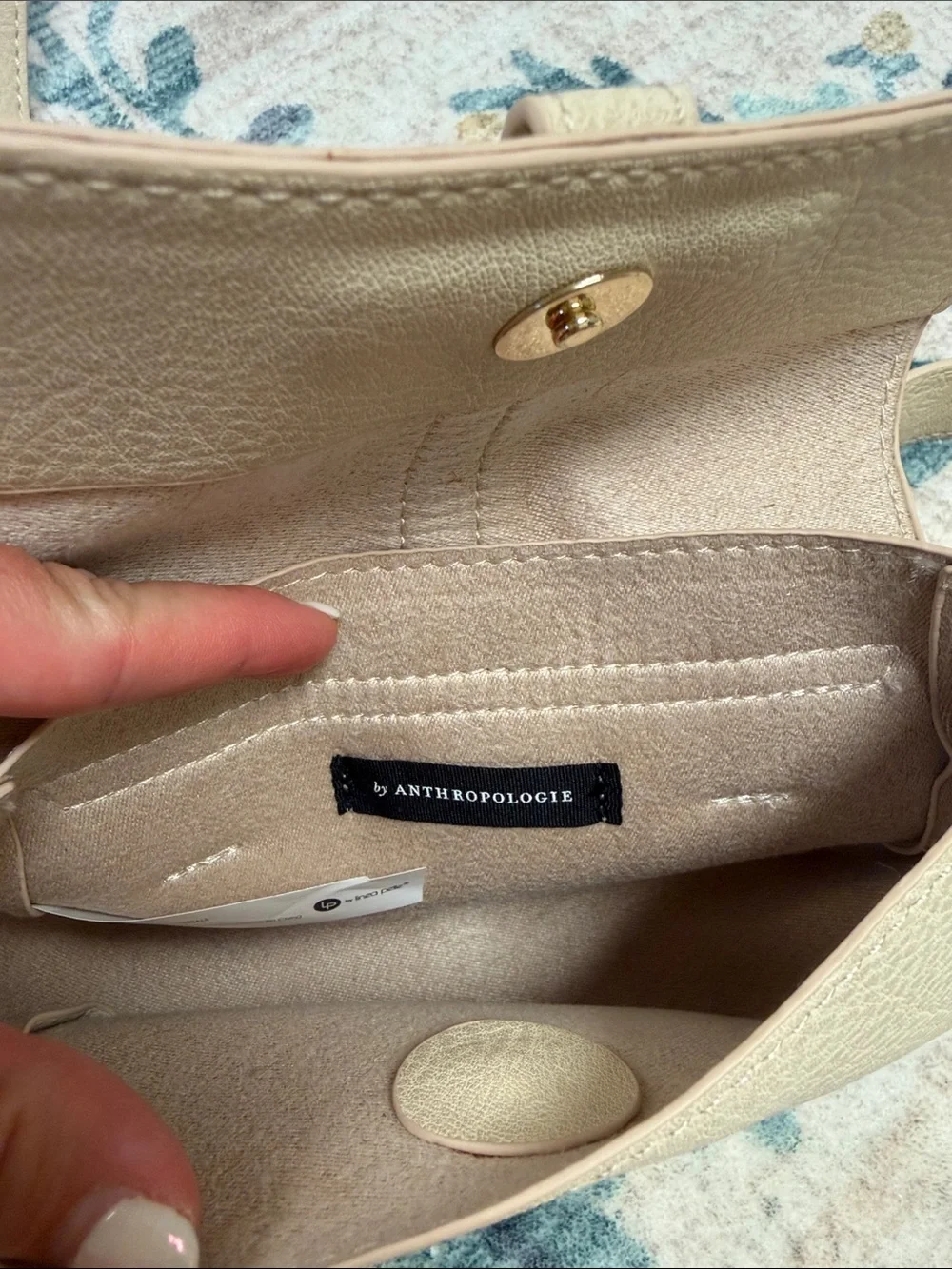 Anthropologie Neutral Beige Leather Belt Bag